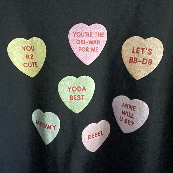 Friday Apparel Star Wars Yoda Sweetheart Candies Memes Adult Sweatshirt (XL) - Picture 5 of 5